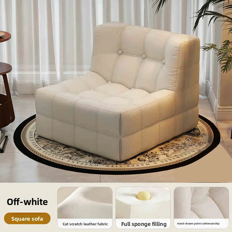 Retro Block Lazy Sofa | Corduroy Fabric | Sponge Filling | Single