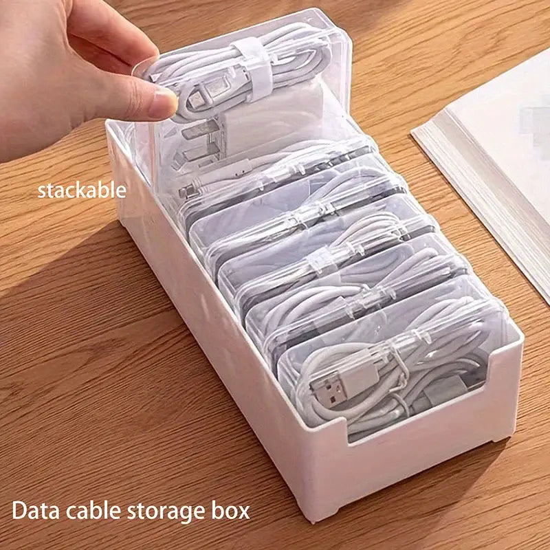 1Set Data Cable Storage Box Cable Organizer Bag With Power Charging Cable Management And Desktop Cable Management Organization from PriceLows™