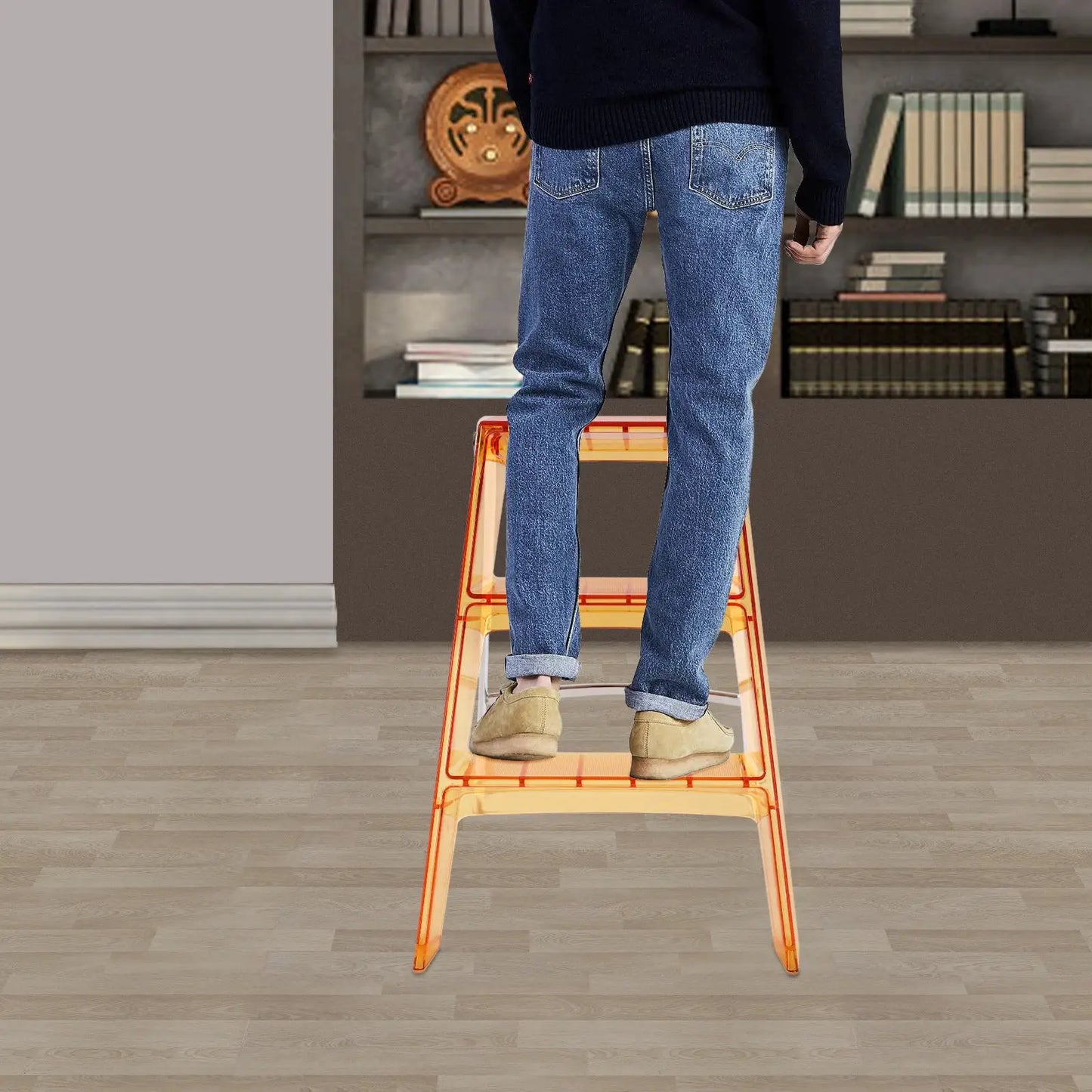 Space-Saving Foldable Step Stool With Smooth Edges, No Assembly Needed Ideal For Living Room Bathroom And Office from PriceLows™