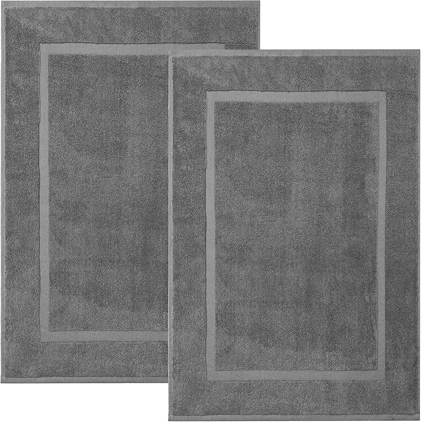 2-Pack Absorbent Cotton Bath Mat Set - 22x34 Inches, Soft & Quick-Dry, Perfect for Shower or Tub from PriceLows™
