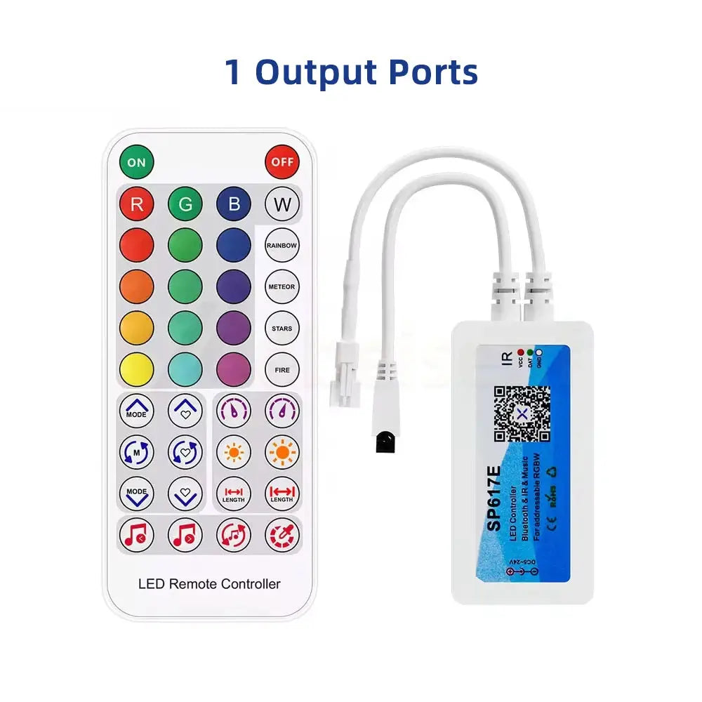 SK6812-RGBW Music LED Controller SP617E Built-In Mic WS2814 TM1824 SM16704 UCS2904 LED Strip Light Bluetooth App IOS DC5-24V from PriceLows™