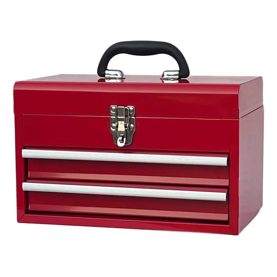 Portable Metal Tool Chest with 2 Drawers, 14" 2-Drawer Tool Chest Cabinet with Ball Bearing Drawer Slides, Steel Tool Storage B from PriceLows™