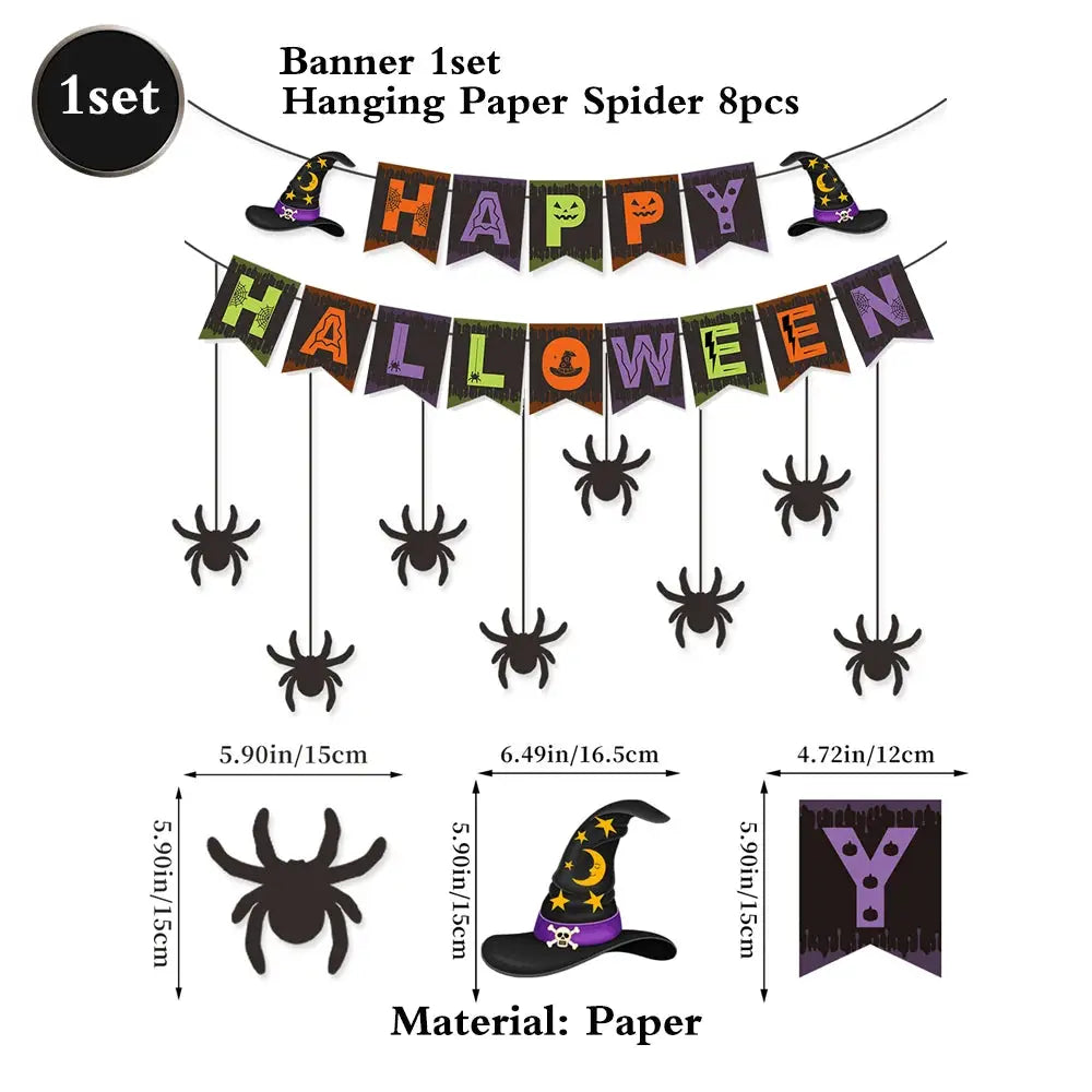 Halloween Decor Set | Paper Material | Hanging Items | Assorted Designs