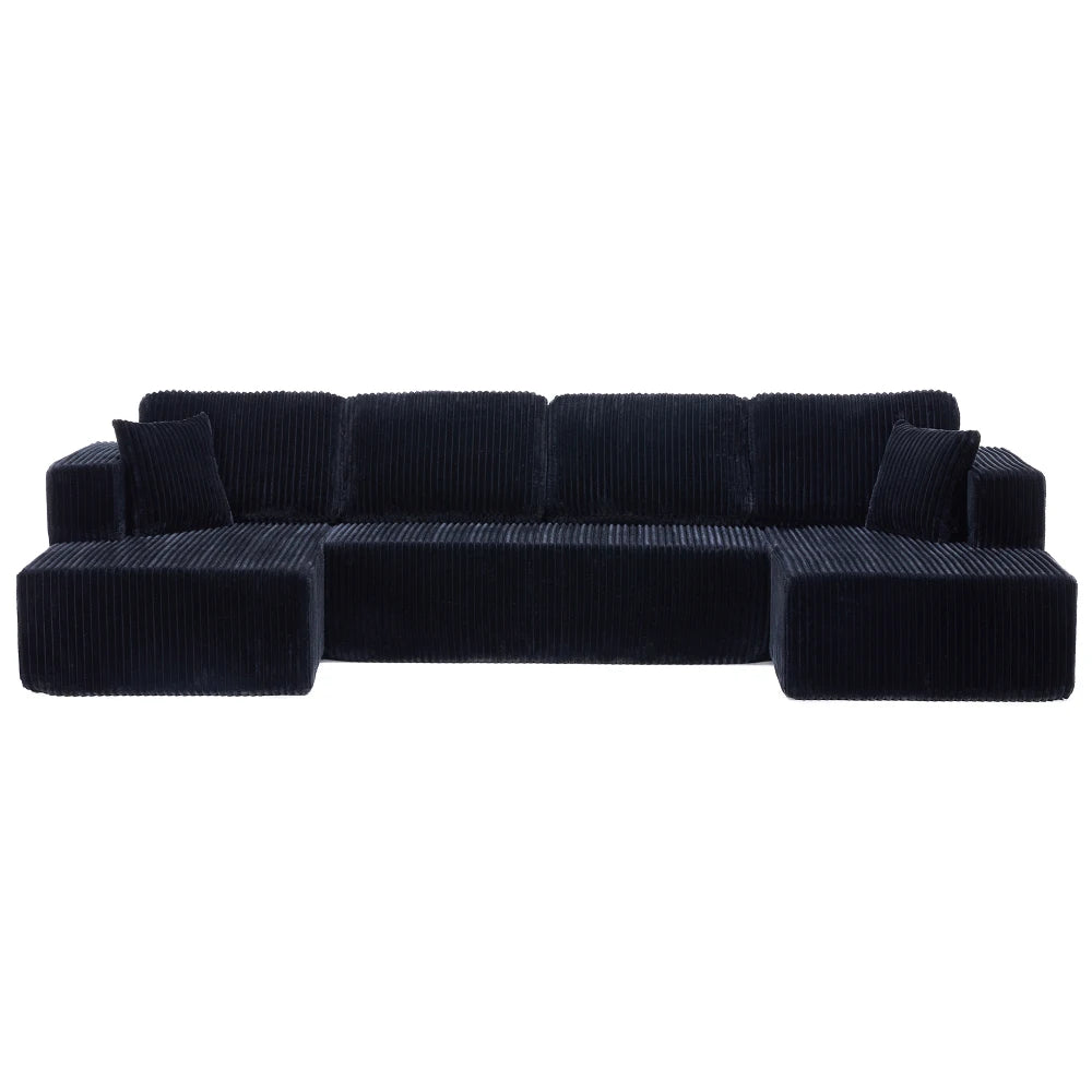 U Shape Modular Sectional Sofa | Corduroy | Sleeper Sofa | Width 2000-2400mm
