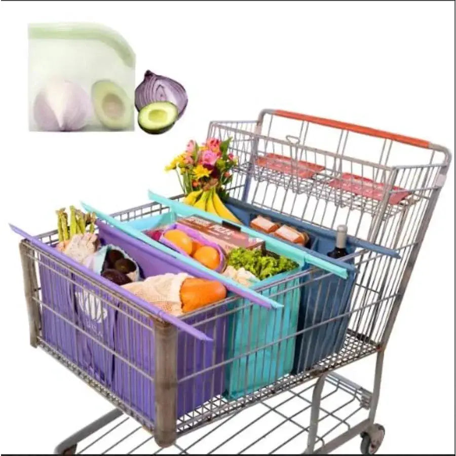 Reusable Silicone Bags Bundle | Insulated Cooler | Egg and Wine Holder BPA-Free