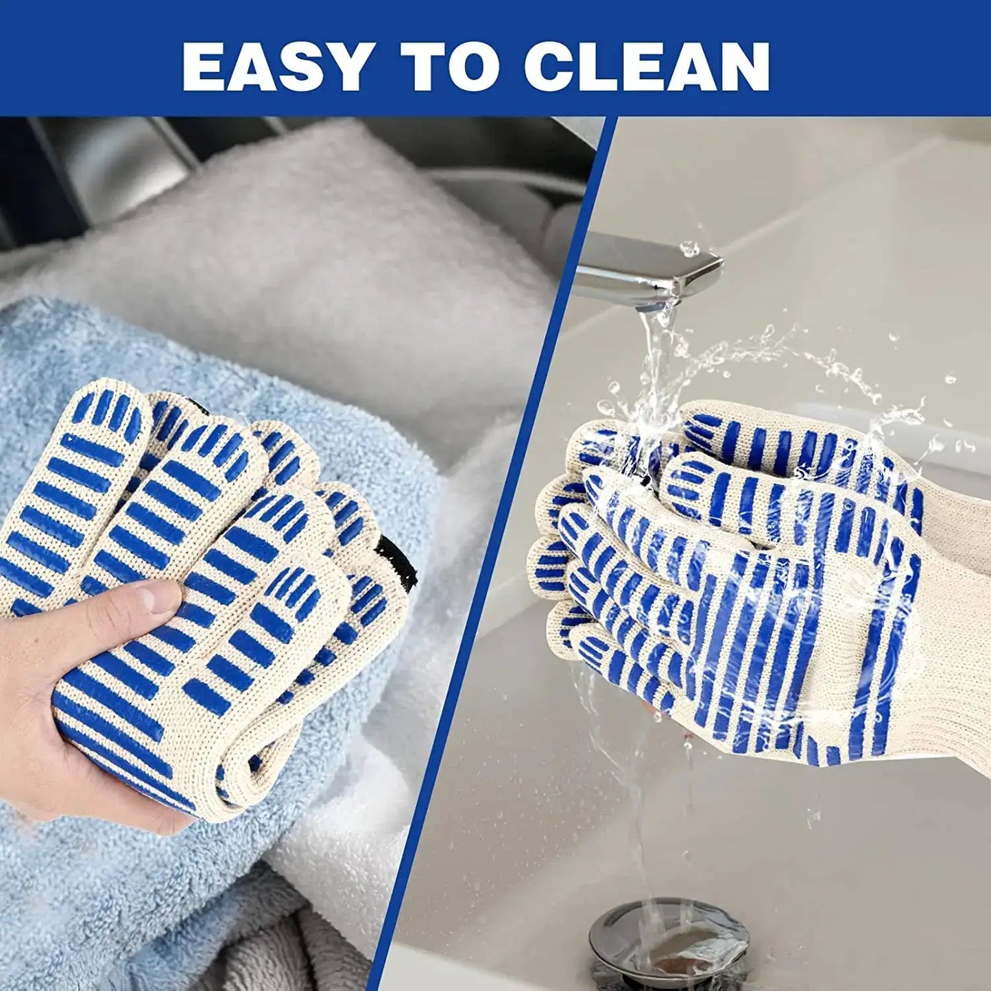 BBQ Gloves | Non-Slip Grill-Ready Grip | Heat Resistant For Cooking | One Size