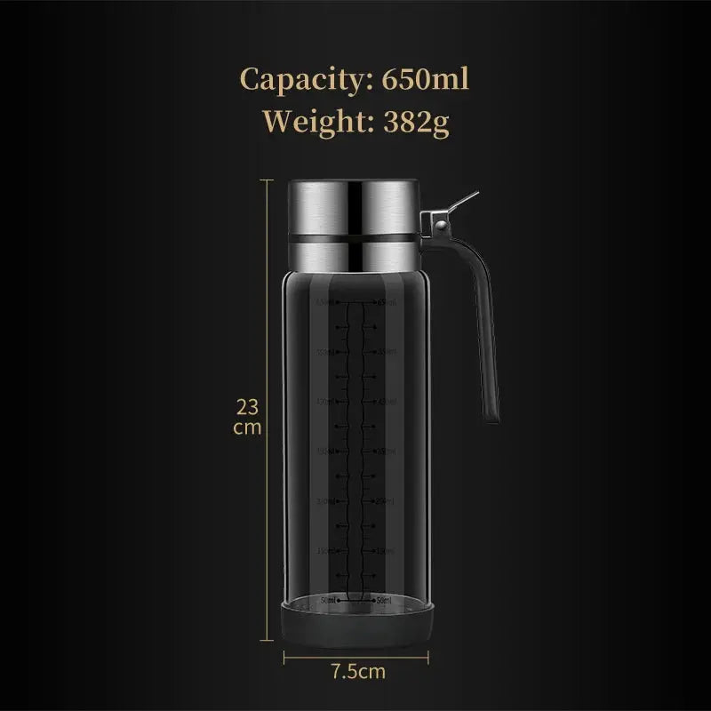 Oil Bottle Glass | Leakproof Flip Lid | Kitchen Seasoning Tool Set