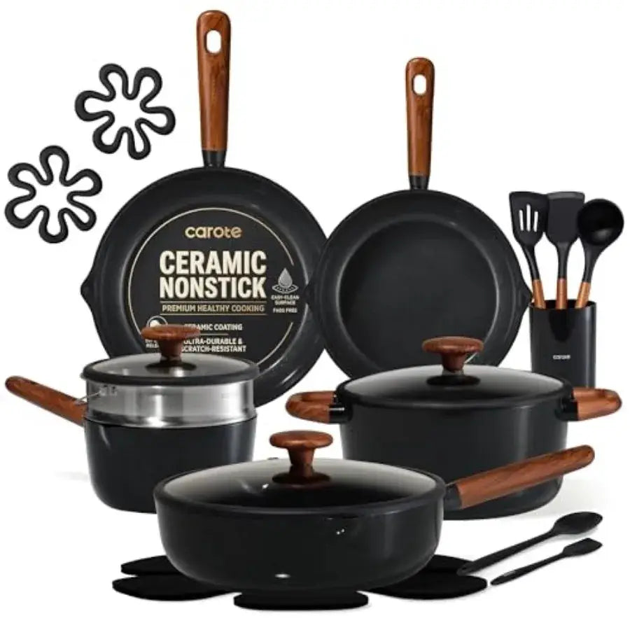 21pcs Cookware Set Nonstick Pots and Pans Set, Ceramic Cookware Set Induction Cookware, Non toxic Healthy Non Stick Kitchen Coo from PriceLows™