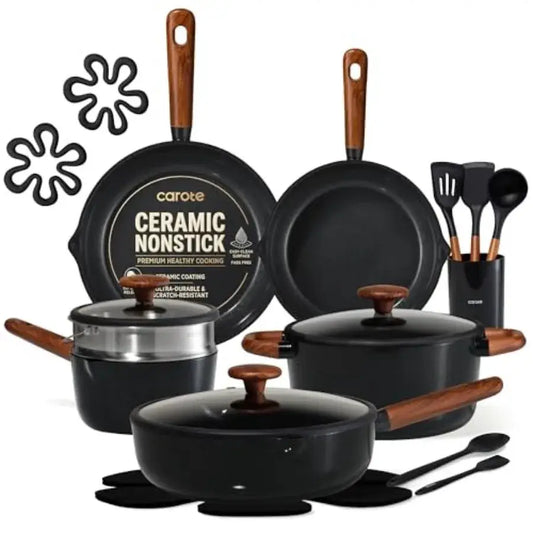 21pcs Cookware Set Nonstick Pots and Pans Set, Ceramic Cookware Set Induction Cookware, Non toxic Healthy Non Stick Kitchen Coo from PriceLows™