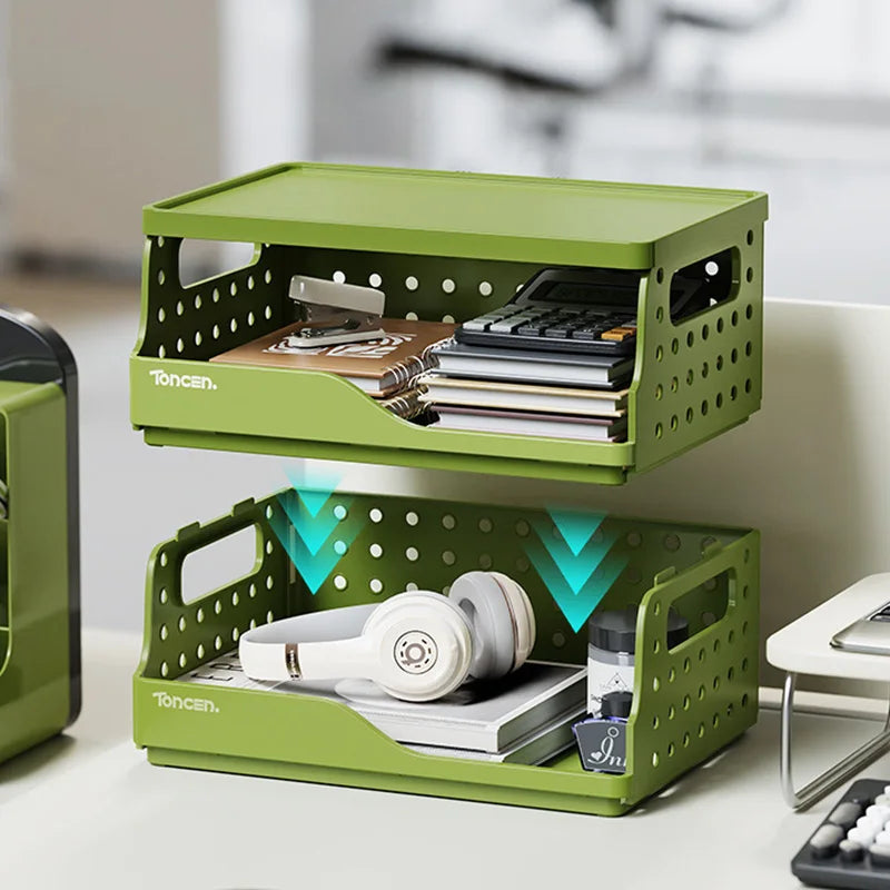 Desk Organizer | 3-Tier Stackable | 2 Large 2 Small Compartments | One Size