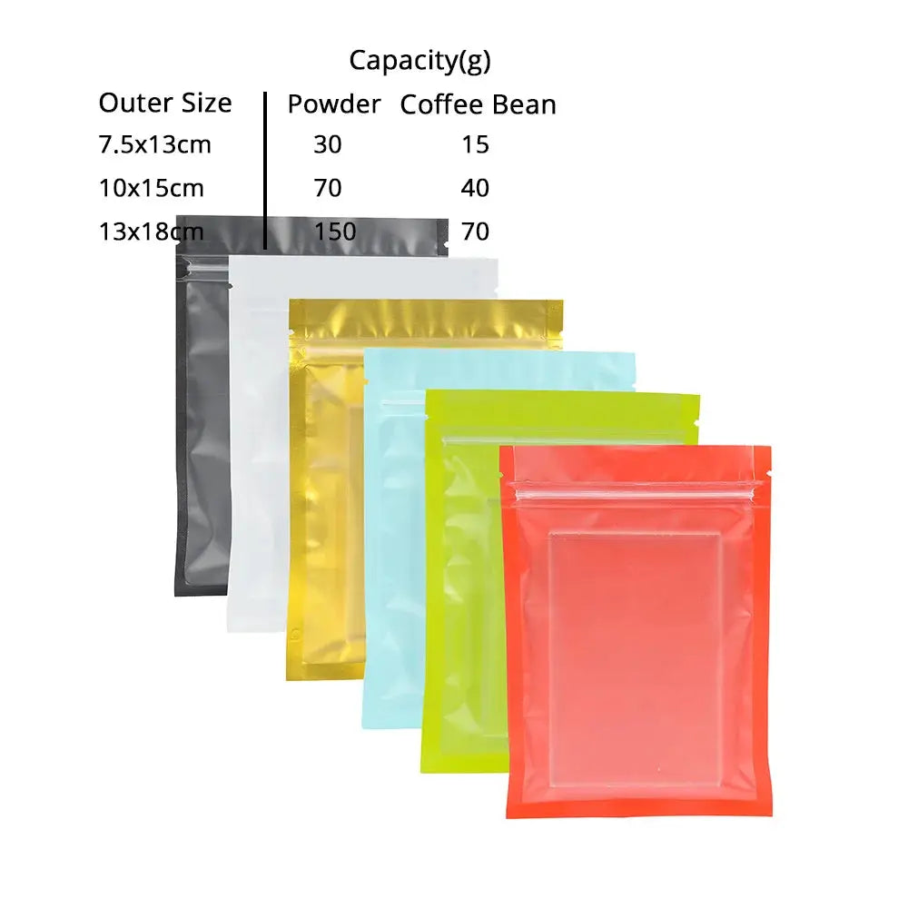 Resealable Zip Lock Bags Food Product Heat Sealable Packing Bag, 100PCS PET Plastic Mylar Pouch with Frosted Window from PriceLows™