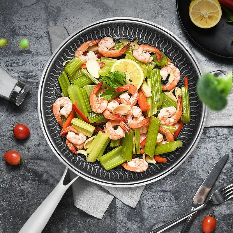Frying Pan | 316L Stainless Steel | Induction Compatible | 28cm Flat Bottom