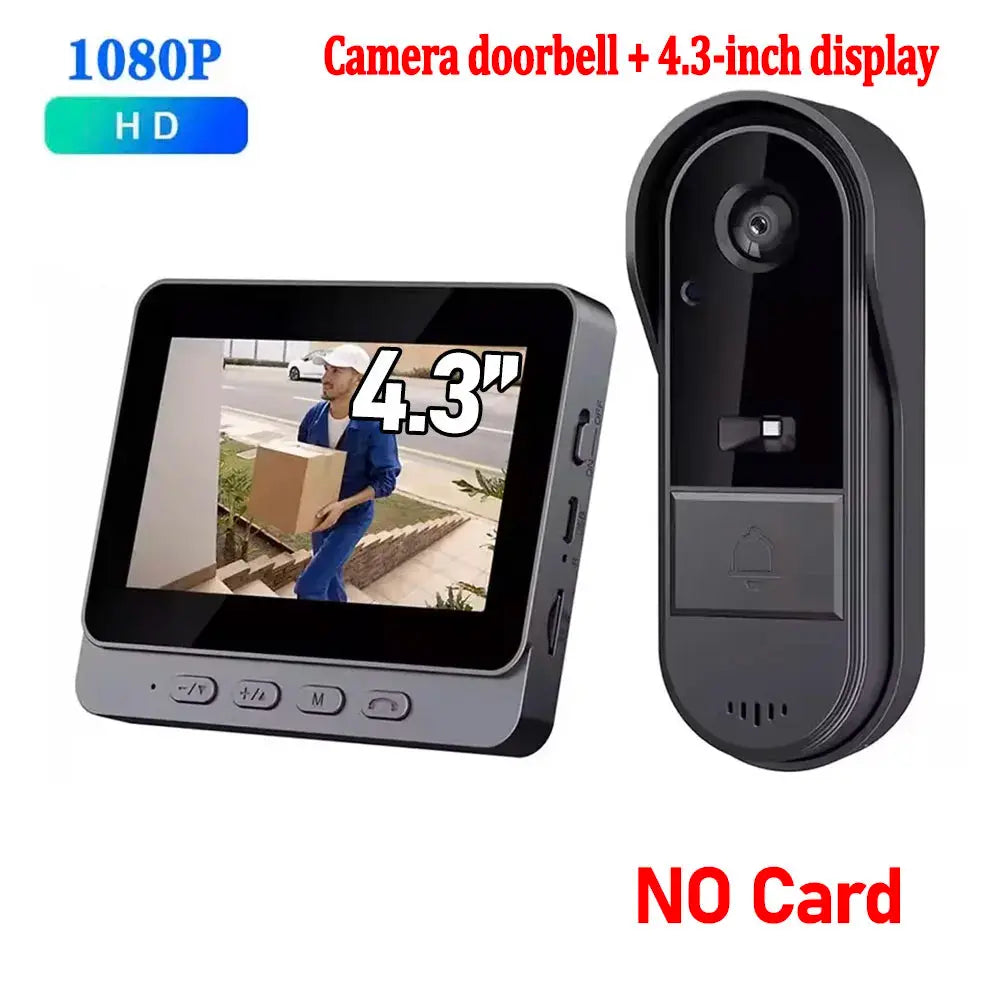 Smart Video Doorbell | 4.3 Inch Screen | Night Vision | Waterproof