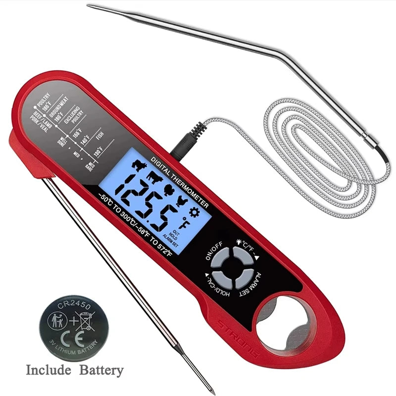 Dual-Probe Meat Thermometer | Digital Display | Foldable Probe | TP300