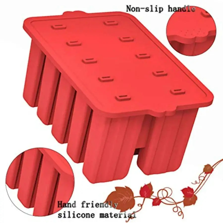 Silicone Popsicle Molds, 10 Cavity Homemade ICE Popsicle Molds Food Grade BPA-Free with Popsicle Maker Sticks Popsicles Bags A from PriceLows™