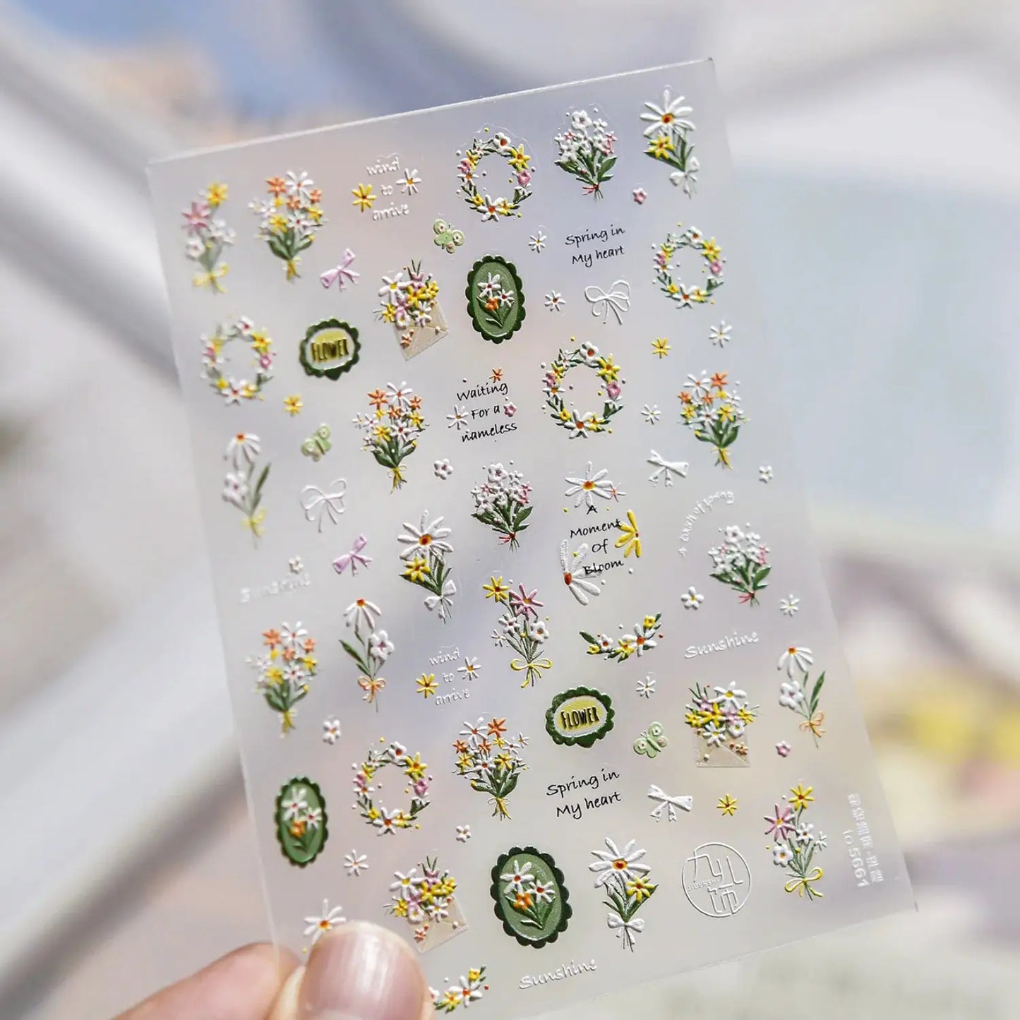 5D Hand Painted Nail Sticker Pastoral Blueberry Green Leaves Summer Fresh Style Self-adhesive Nail Decals Fruit Floral Manicure from PriceLows™