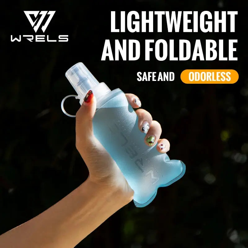WRELS Folding Collapsible Water Bottle Running Water Bottle Soft Flask TPU BPA-Free Camping Hiking Travel Folding Water Bottle from PriceLows™