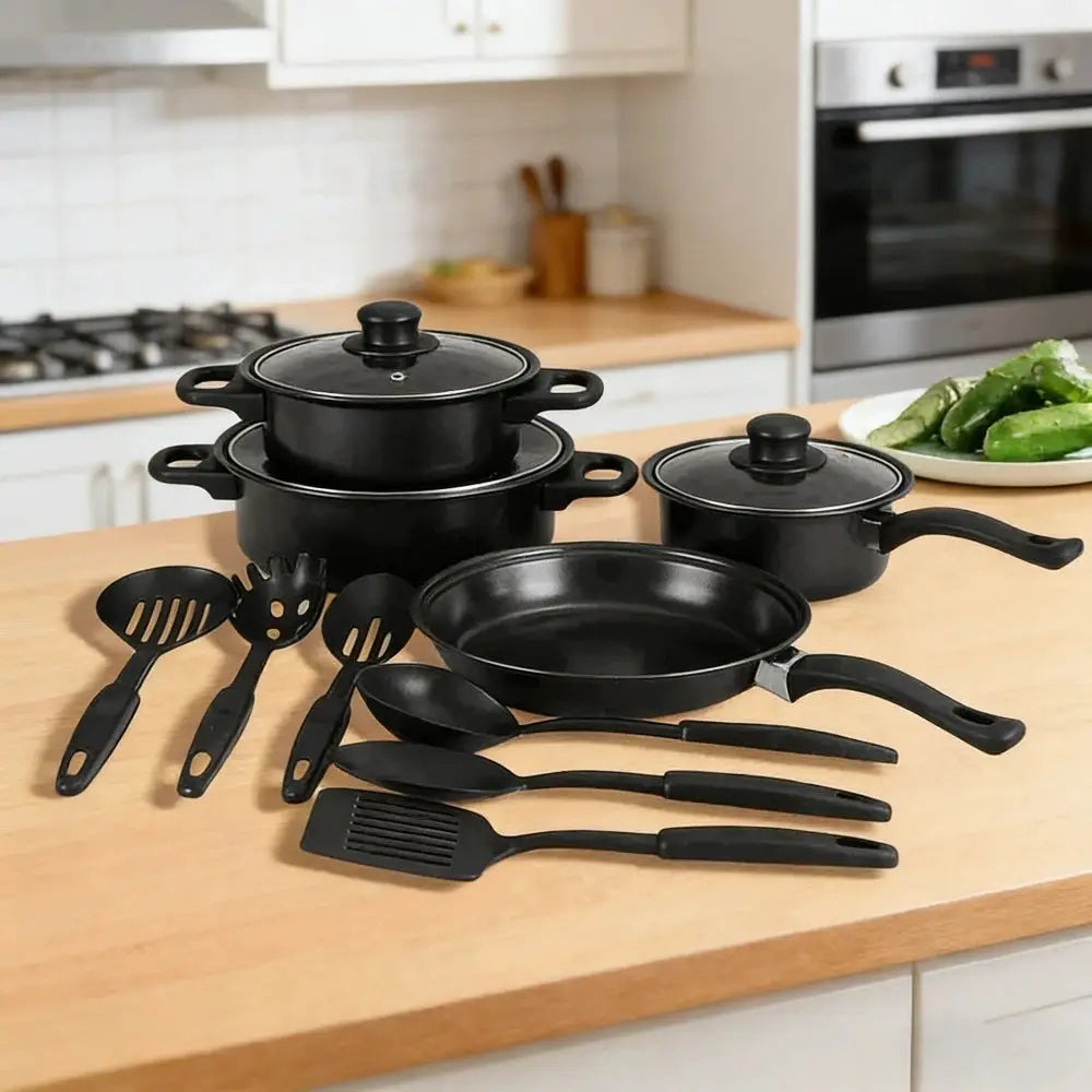 13PCS Non-Stick Cookware Set Maifanstone Coating Less Smoke Durable Induction Compatible Kitchen Pots and Pans Set Home Use from PriceLows™
