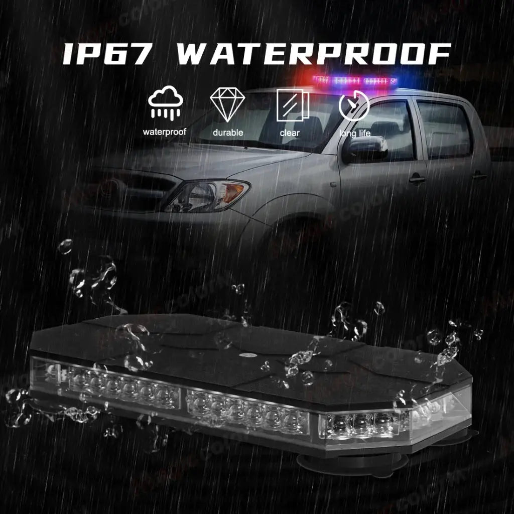 42 LED Car Roof Top Strobe Lights Emergency Warning Safety Beacon Magnetic Mount For Truck Ambulance Snow Plow police lights bli from PriceLows™