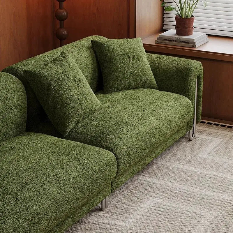 Fabric Sofa | Cream Chenille | Mid Century Style | Small Living Room from PriceLows™