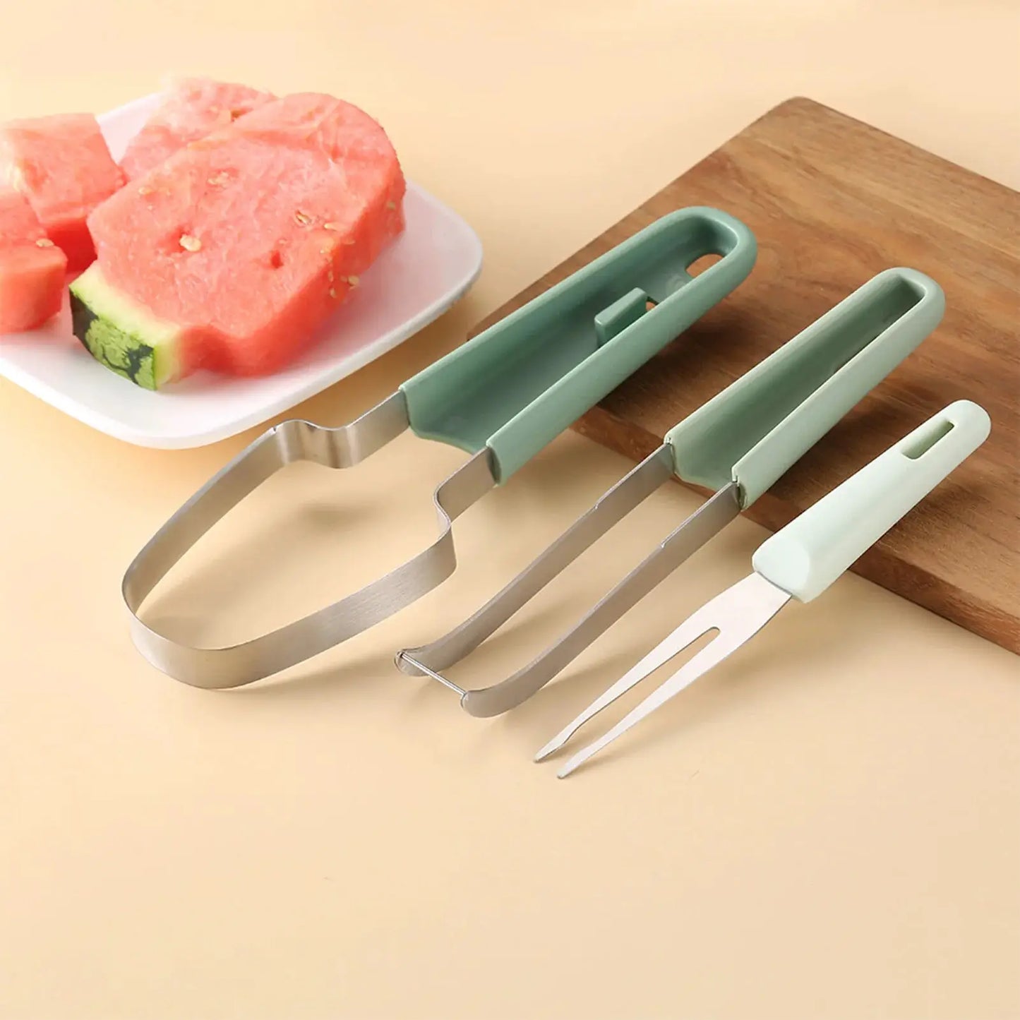 Watermelon Fork Slicer Cutter Stainless Steel Watermelon Popsicle Cutter for Camping Kitchen Gadgets from PriceLows™