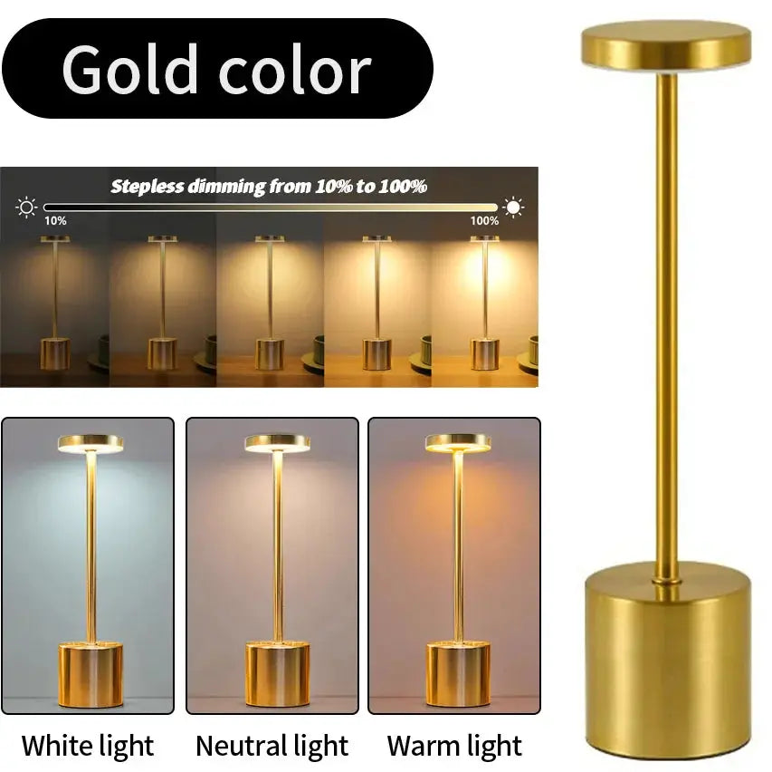 Classic Table Lamp USB Rechargeable Night Light Stepless Dimming Touch Desk Lamp 3 Colors Bedside Lamp Bar Hotel Decoration from PriceLows™