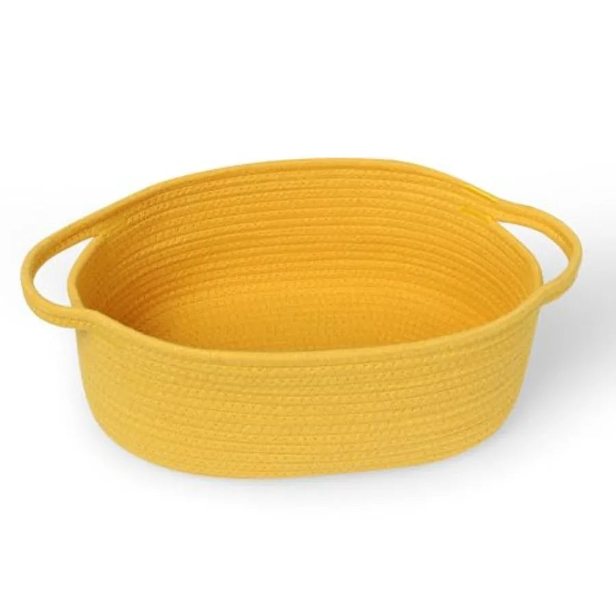 Woven Basket, 13" x 9" x 5" Cute Dog Toy Basket, Soft Cotton Rope Storage Box, Cat Toy Bin, Baskets for Gifts Empty, Small Bask from PriceLows™