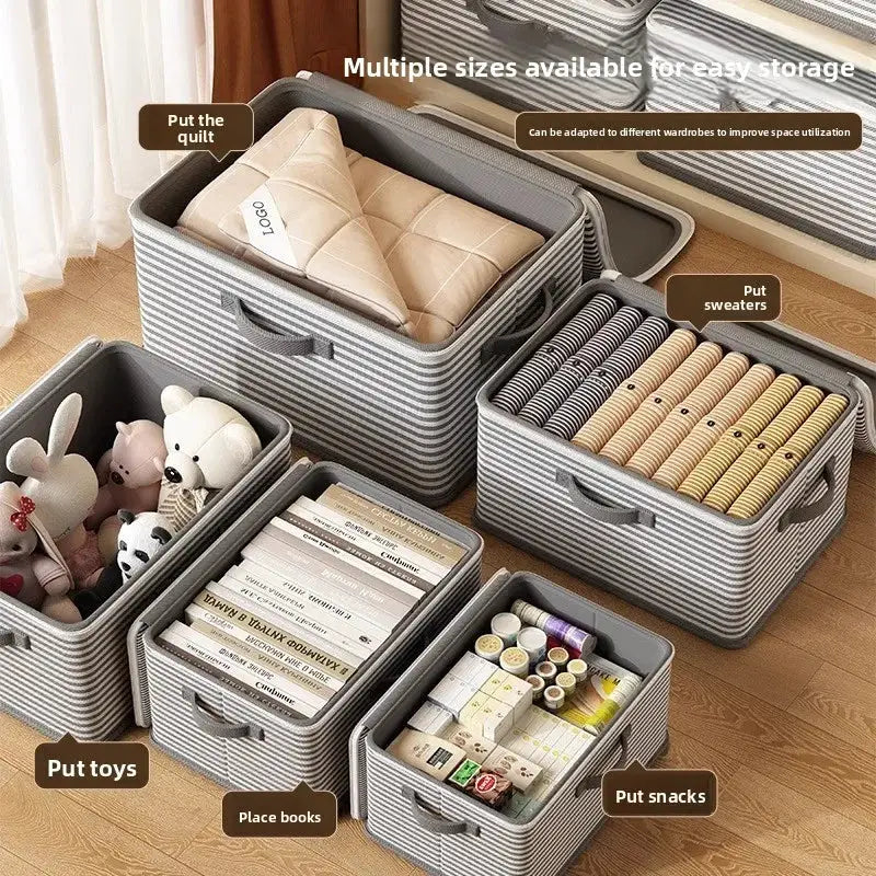 Lockable storage box, used for organizing clothes, blankets, toys in wardrobes, foldable password storage box from PriceLows™