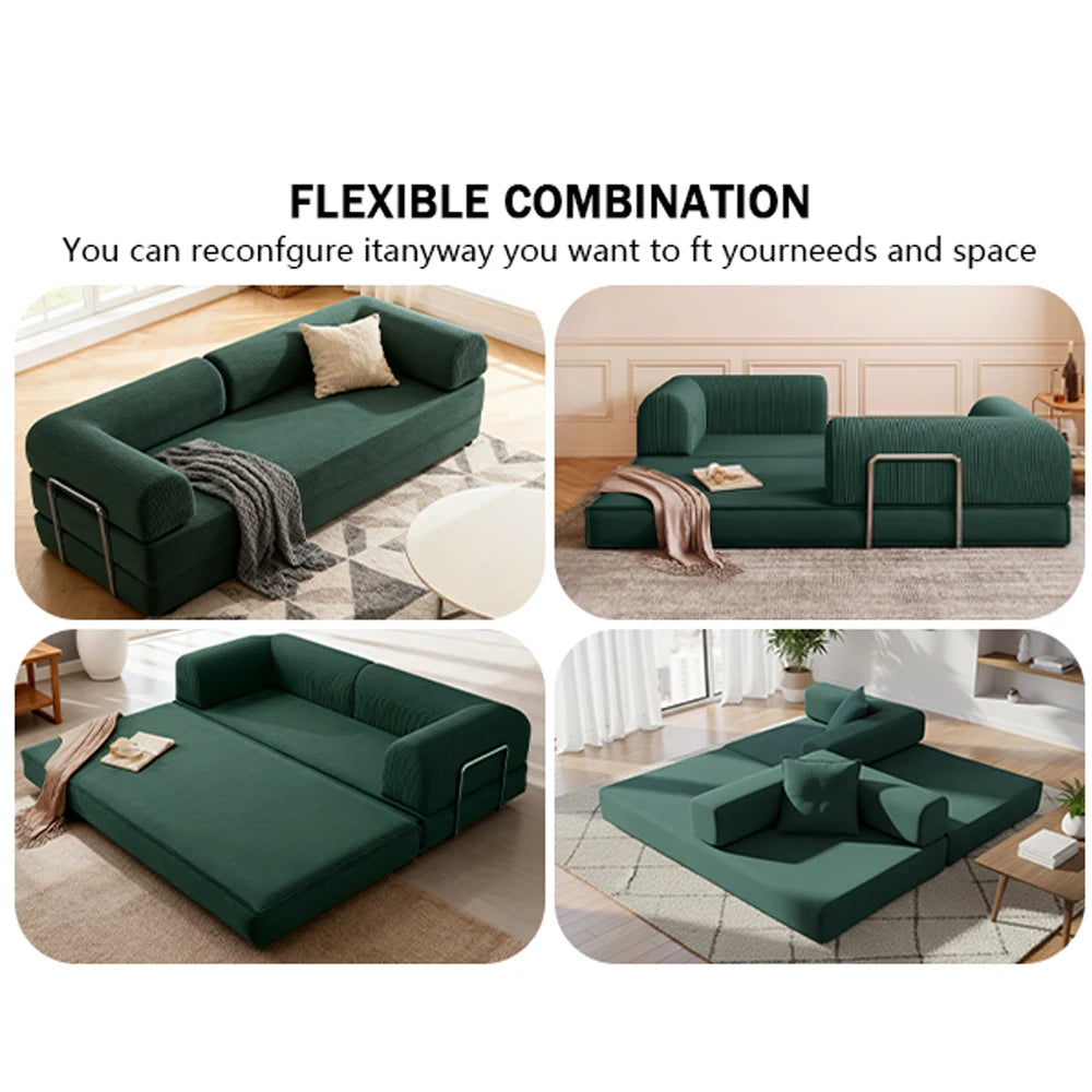 Sofa Bed | 2m Folding | 4-in-1 Dual-Use | Retro Style