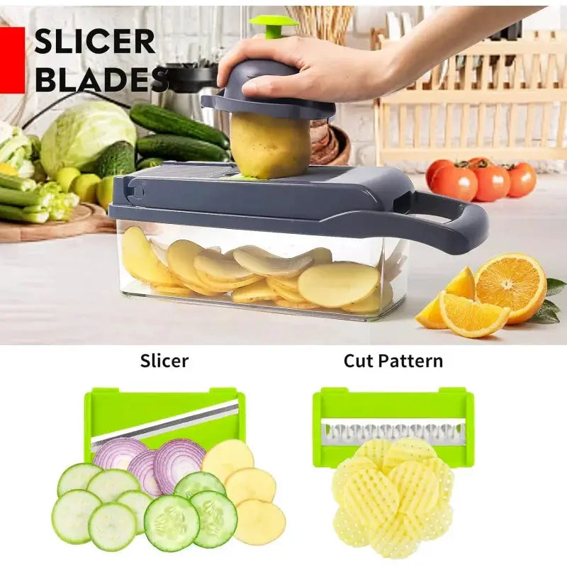 Vegetable Chopper | Onion Dicer | With Storage Container | One Size