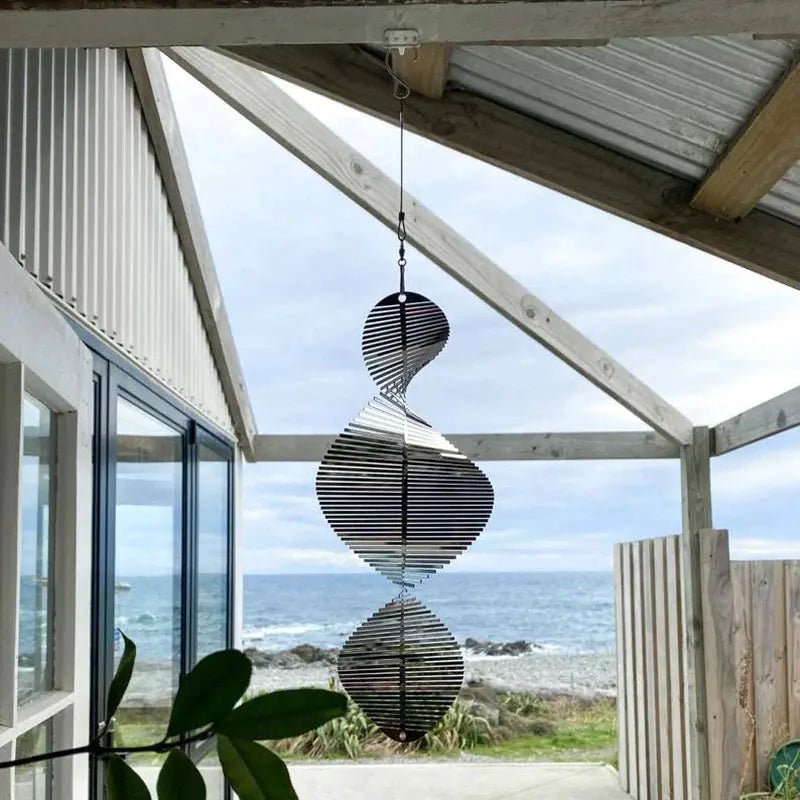3d Rotating Wind Chimes Flip Spiral Pendant Patio Wind Spinner Bell For Home Decor Garden Hanging Decoration Outdoor Windchimes from PriceLows™