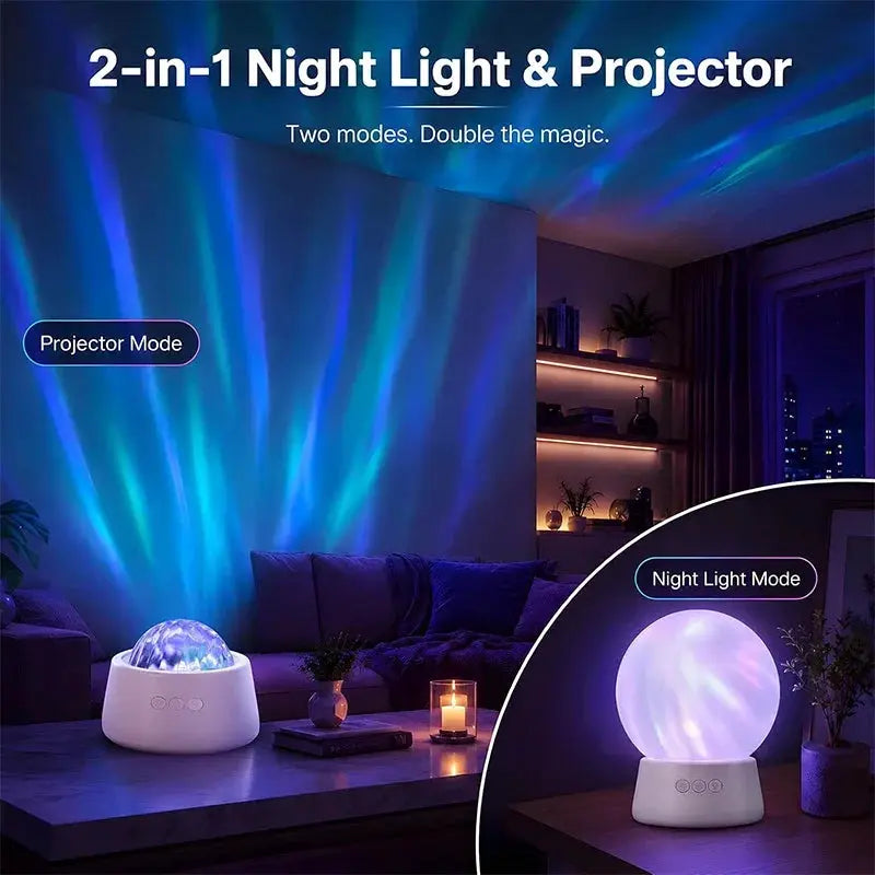Aurora Light Projector | 7 Lighting Modes | Battery Operated | Compact