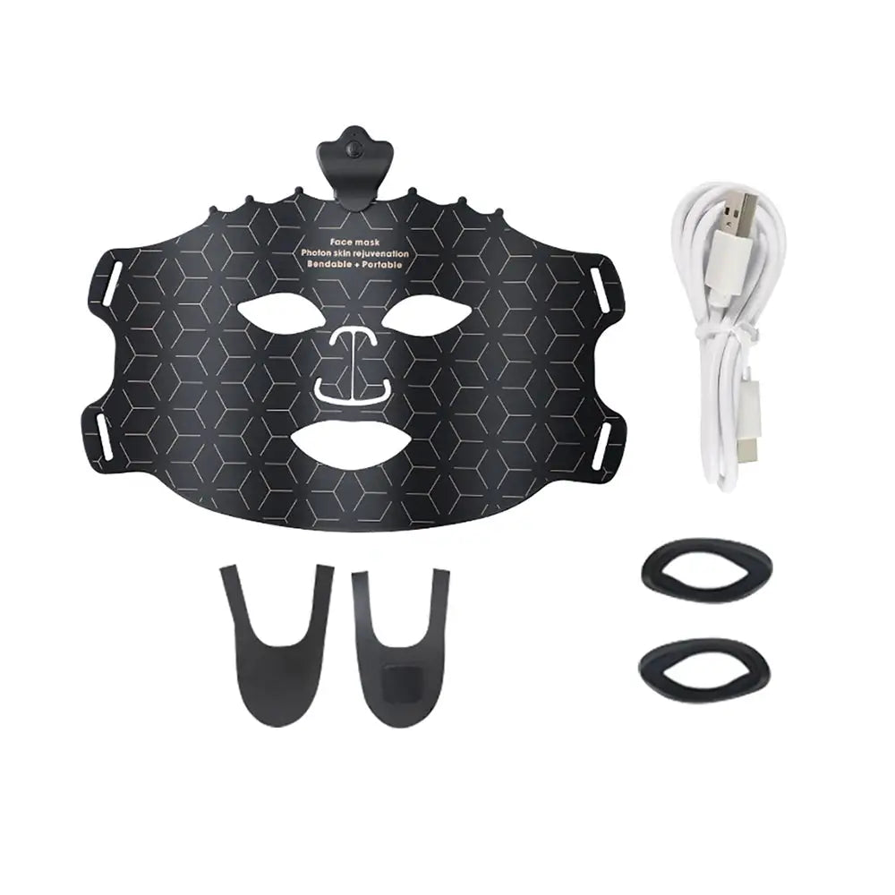 7 Color LED Face Mask or Neck with 80pcs Lights Flexible Soft Photon Red Light Facial Mask Repair Skin Rejuveration Fine Lines from PriceLows™