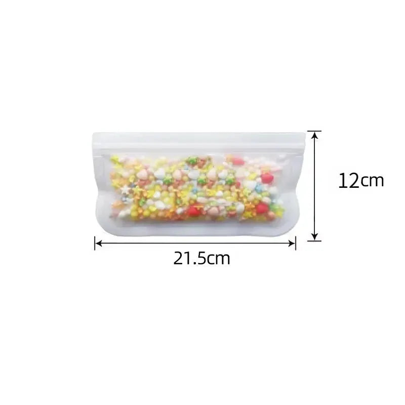 Silicone Food Storage Bags | Stand Up Zip | Leakproof Reusable | 1/2/3/4 Pcs
