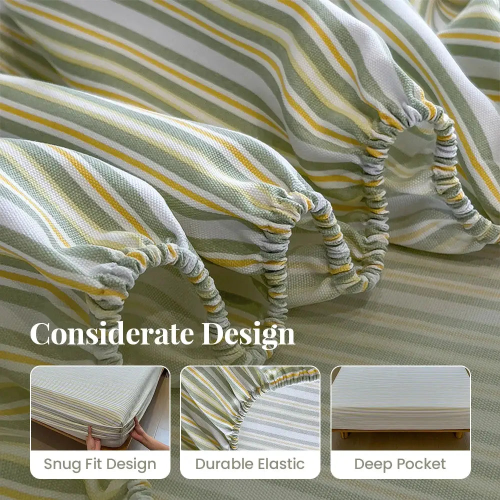 Cooling & Breathable 3-Piece Fitted Sheet Set | Textured Weave | 16-19" Deep Pocket with Non-Slip Fit | Ideal for Hot Sleepers from PriceLows™