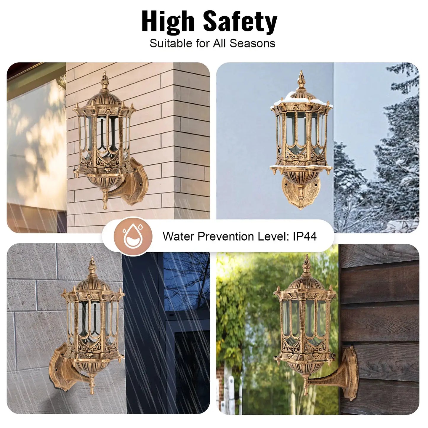 Outdoor Wall Light Fixtures Brass Exterior Wall Lantern Waterproof Sconce Porch Garden Lights E27 Wall Mount for Entryways Yards from PriceLows™