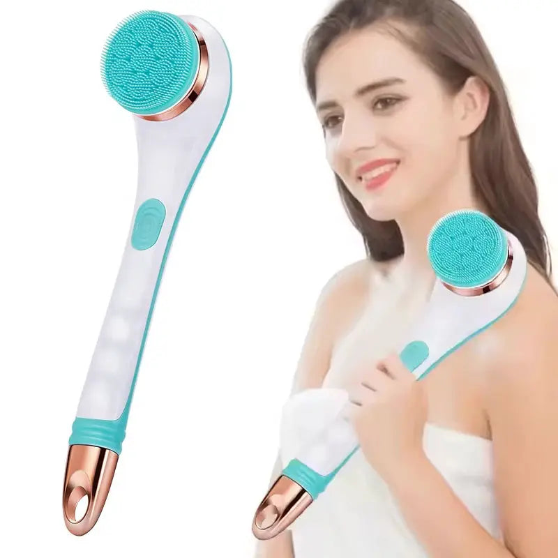 Electric Silicone Bath Brush | Long Handle | Silicone Bristles