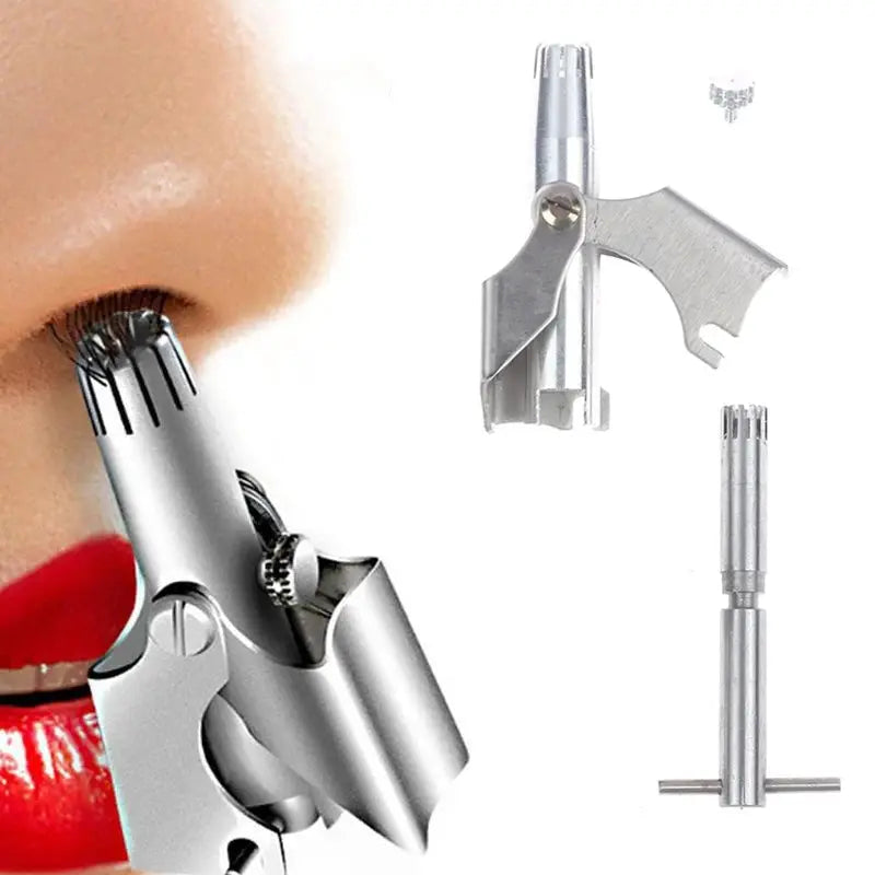 Nose Hair Trimmer Cleaner For Men Women Stainless Steel Manual Mechanical Shaving Razor Washable Hair Removal Tools Detachable from PriceLows™