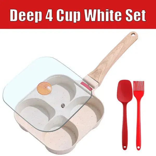 Egg Frying Pan With Lid | 3/4 Cup Capacity | Nonstick Aluminum