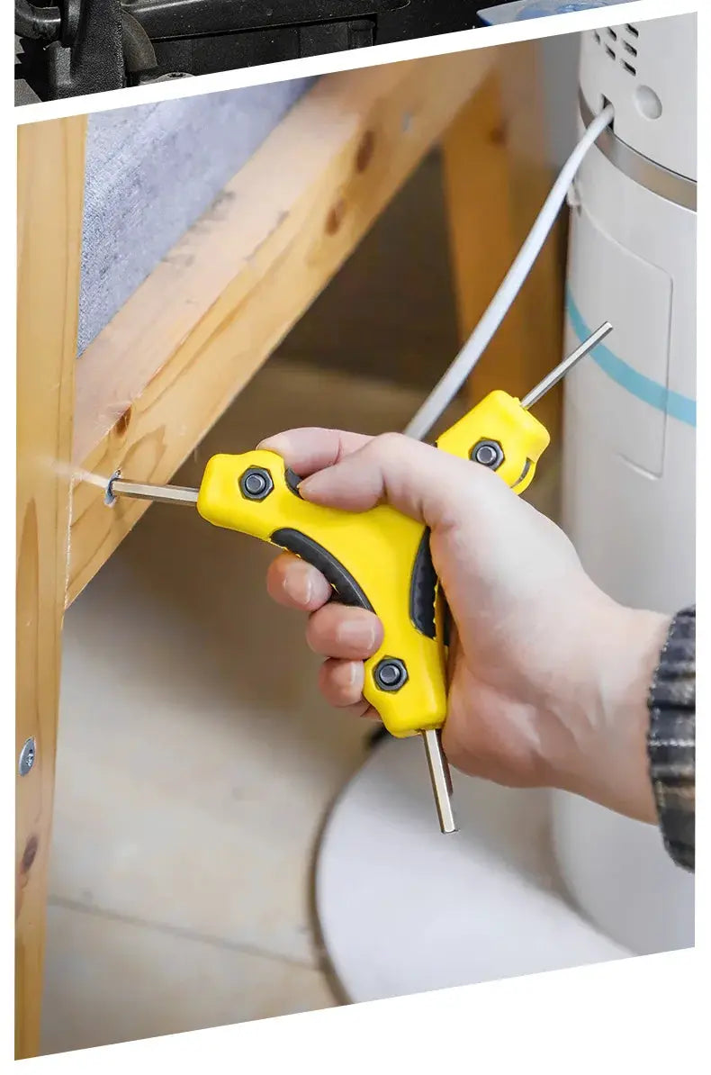 Foldable Triangular Inner Hexagon Wrench Set 9 in 1 Combination Universal Allen Wrench 1.5/2/2.5/3/4/4.5/5/5.5/6mm Wrench Tools from PriceLows™