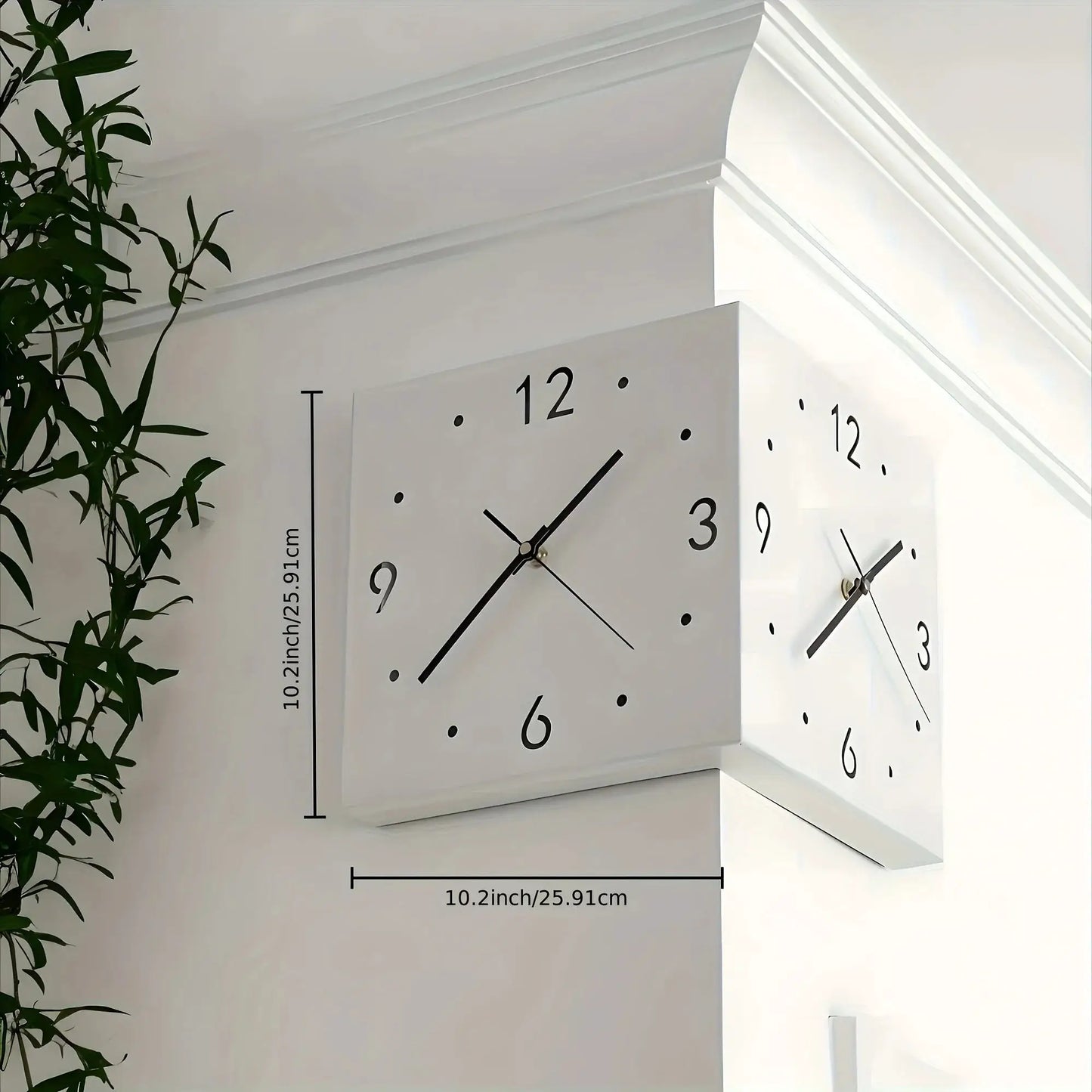 Corner Modern Wall Clock, Stylish Double-sided Luminous Wall Clock, Sensor Luminous Corner Wall Clock, Mute Wall Clock from PriceLows™