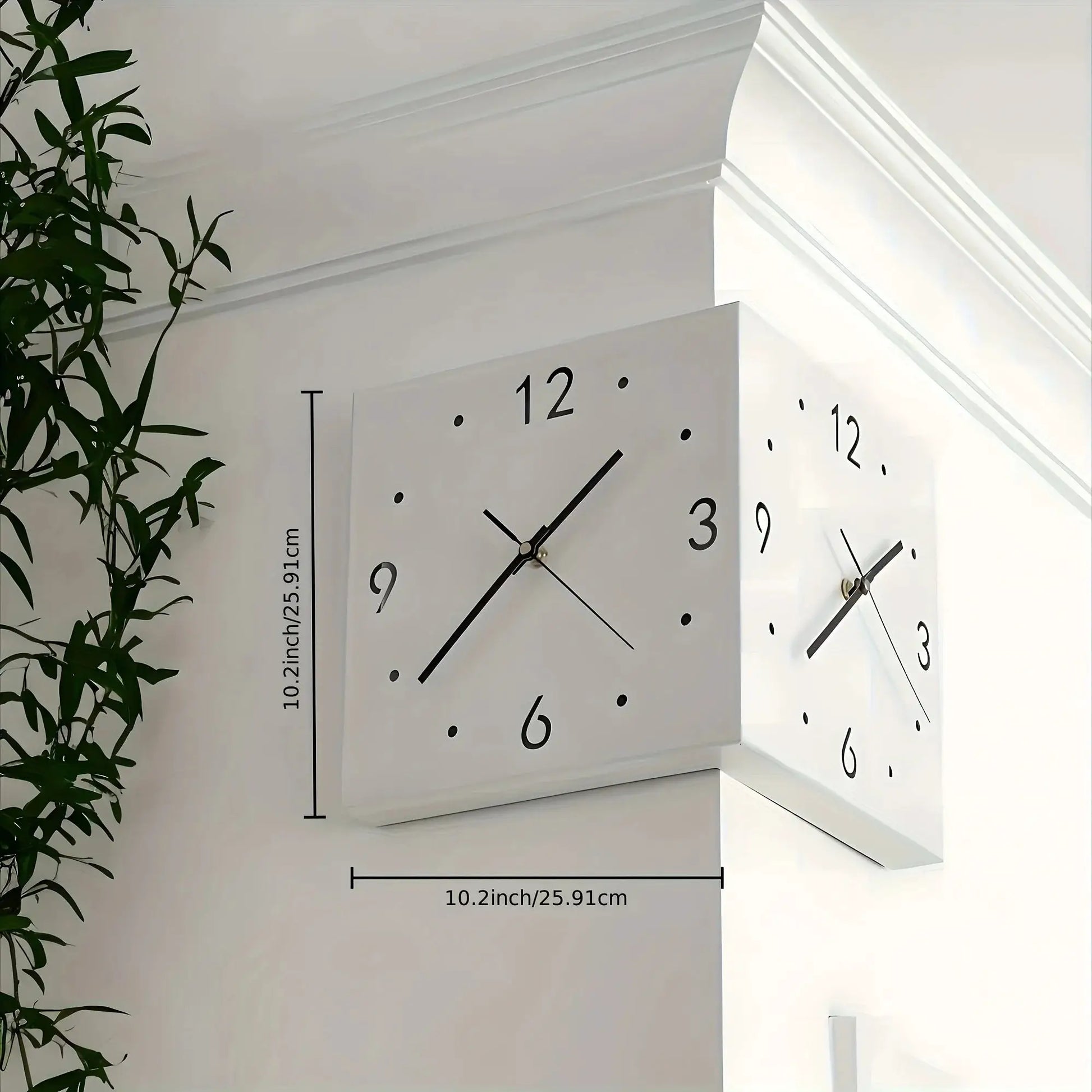 Corner Modern Wall Clock, Stylish Double-sided Luminous Wall Clock, Sensor Luminous Corner Wall Clock, Mute Wall Clock from PriceLows™