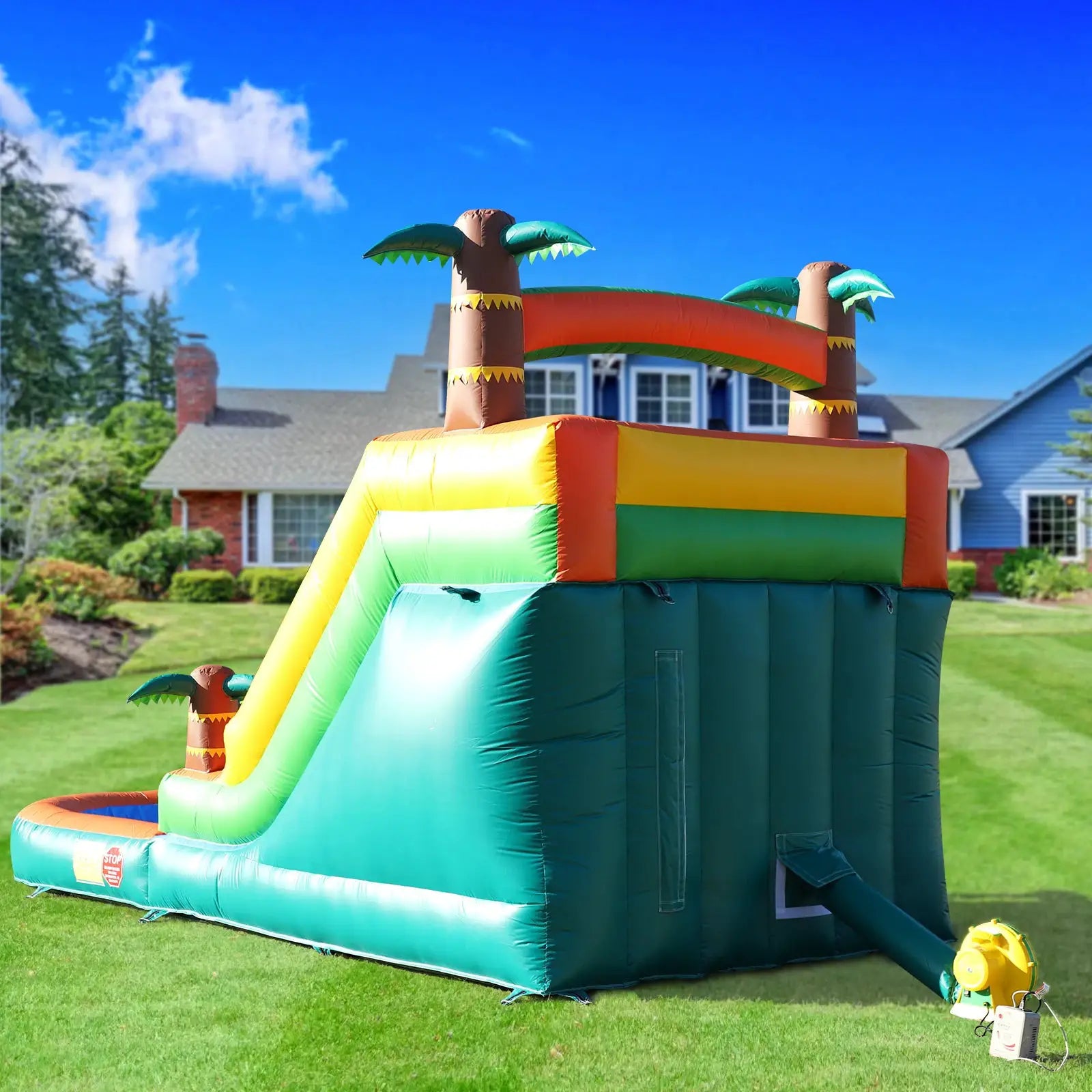 21ft Giant Commercial 100% PVC Inflatable Water Slide Bounce House Pool With 950W Blower commercial Children's playground water slide from PriceLows™