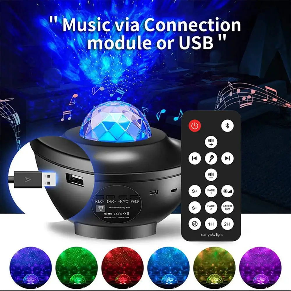 LED Night Light | Bluetooth Music Player | Starry Sky Projector | USB Powered