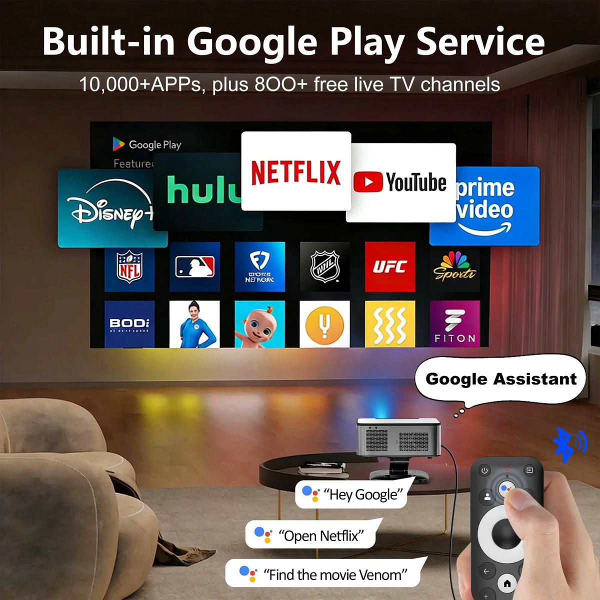 Smart Projector | 4K UHD | 3200 Lumens | Android 14