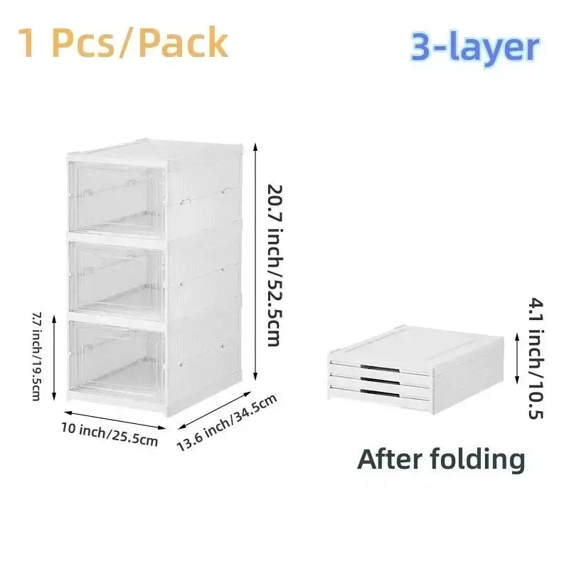 6 Layers Shoes Box Foldable Transparent Sneaker Shoe Storage Organizers Box Stackable Dustproof High-top Cabinet Shoe Rack Shelf from PriceLows™