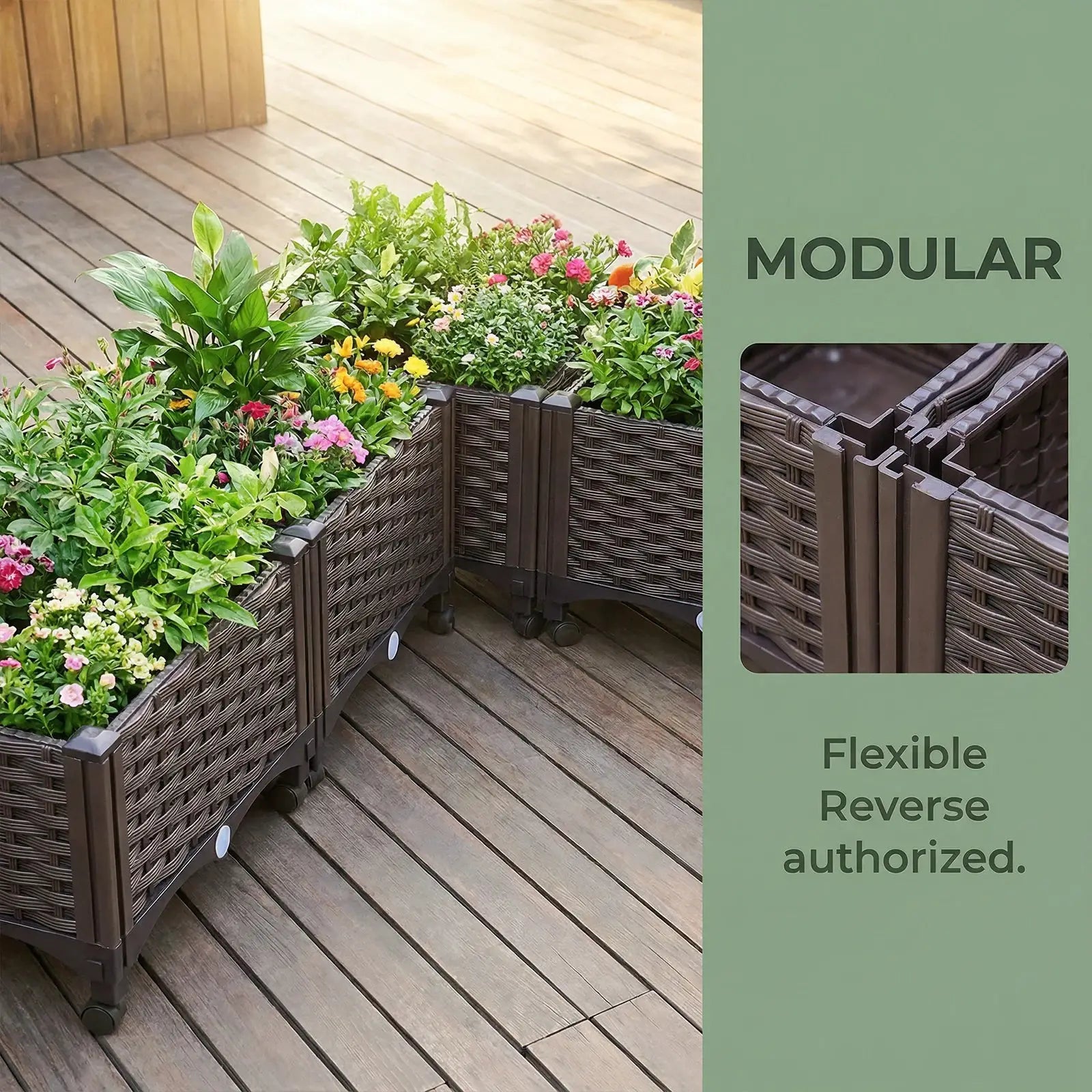 Elevated Garden Box with Drainage Plug Standing Planter Beds for Vegetables Flower from PriceLows™