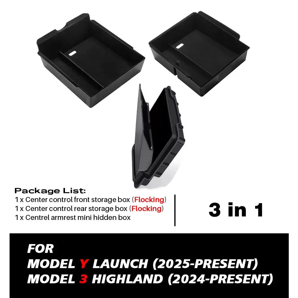 For Tesla Model Y Juniper 2025 Armrest Organizer Hidden Box Center Console Storage Box Trays For Tesla Highland 2025 from PriceLows™