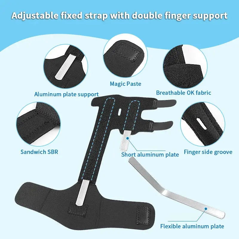 Aluminum Finger Splint | Adjustable Dual Finger Support | Trigger Finger Brace
