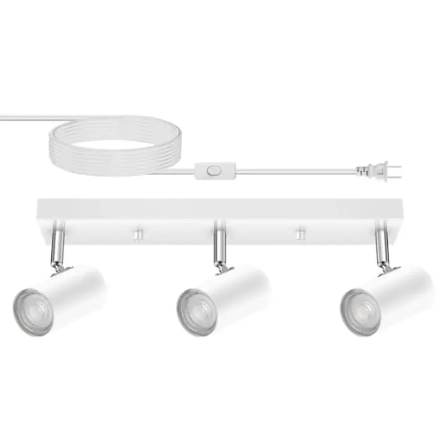 3 Light Track Lighting Kit, 3 Way Flexible Plug in Ceiling Spotlight, Industrial LED Wall Light for Kitchen Cabinet Gallery Bar from PriceLows™